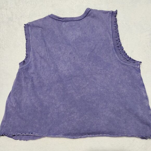 SO Brand Crop Top Size XSmall Tie Dye Purple Soft - Picture 2 of 6
